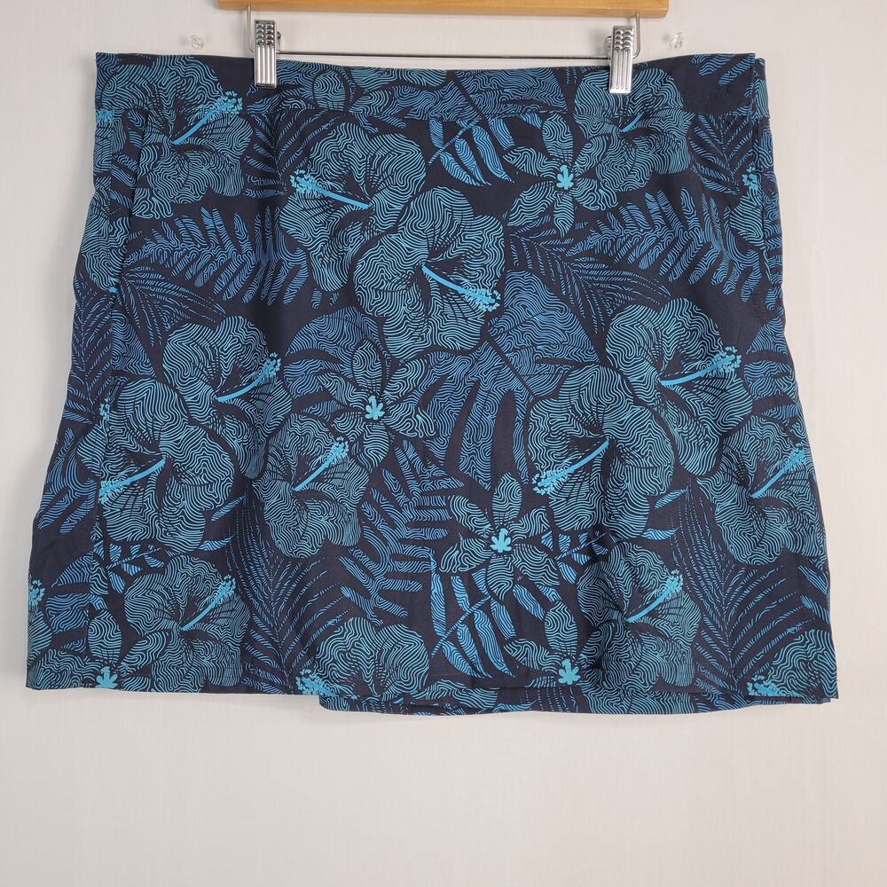 Rip Skirt Hawaii Maui Moonlight Hibiscus wrap skirt sz XXL blue Floral Vacation